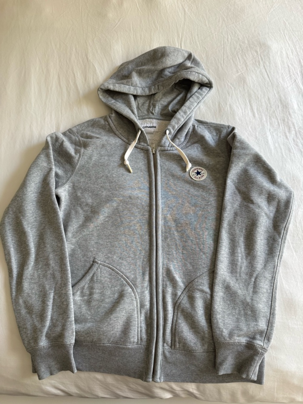 Converse Women's Gray Full-Zip Hooded Sweatshirt